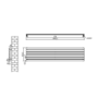 Sorrento Linea White Oval Designer Radiator 413x1800mm Single Panel 2980 BTU - Horizontal Bars