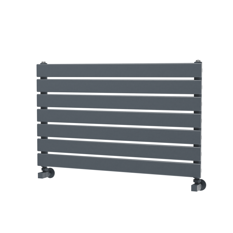 Riace Linea Dark Grey Anthracite Flat Designer Radiator 490x800mm Single Panel 1546 BTU - Horizontal Bars