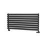 Sorrento Linea Midnight Black Oval Designer Radiator 472x1000mm Single Panel 1935 BTU - Horizontal Bars