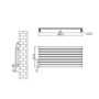 Sorrento Linea Midnight Black Oval Designer Radiator 472x1000mm Single Panel 1935 BTU - Horizontal Bars