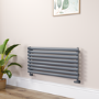 Sorrento Linea Dark Grey Anthracite Oval Designer Radiator 472x1000mm Single Panel 1935 BTU - Horizontal Bars