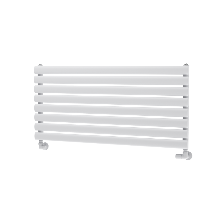 Sorrento White Oval Designer Radiator 472x1000mm Single Panel 1935 BTU