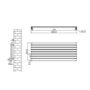 Sorrento Midnight Black Oval Designer Radiator 472x1200mm Single Panel 2294 BTU