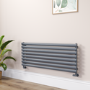 Sorrento Linea Dark Grey Anthracite Oval Designer Radiator 472x1200mm Single Panel 2294 BTU - Horizontal Bars