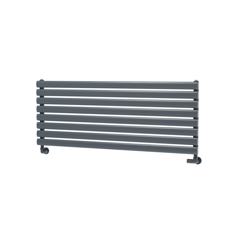 Sorrento Linea Dark Grey Anthracite Oval Designer Radiator 472x1200mm Single Panel 2294 BTU - Horizontal Bars