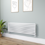 Sorrento Linea White Oval Designer Radiator 472x1600mm Single Panel 3024 BTU - Horizontal Bars