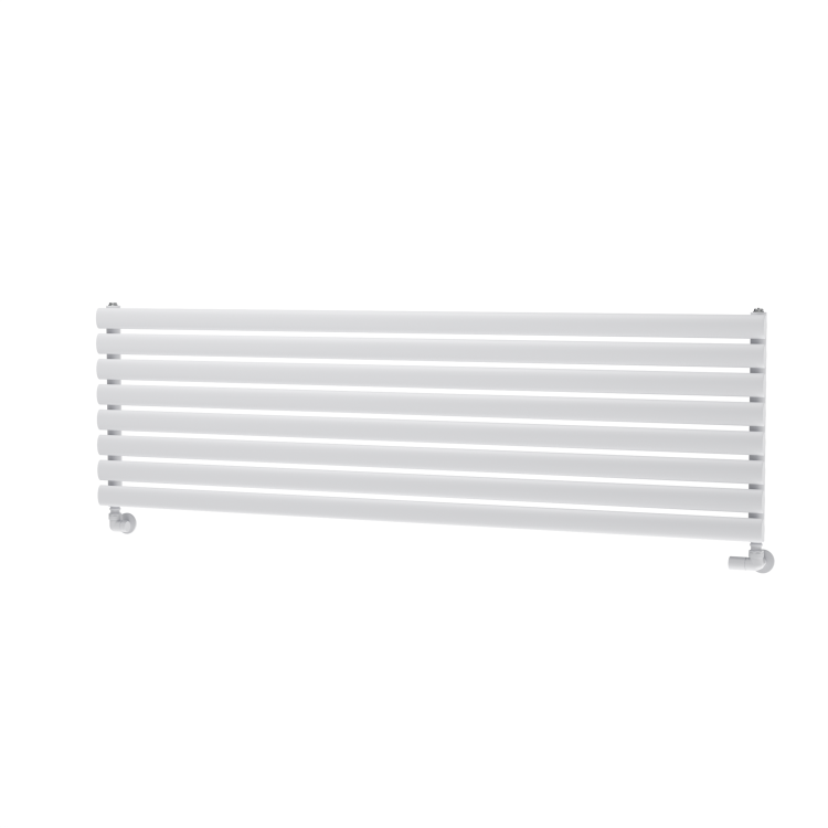 Sorrento Linea White Oval Designer Radiator 472x1600mm Single Panel 3024 BTU - Horizontal Bars