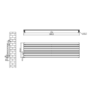 Sorrento Linea Midnight Black Oval Designer Radiator 472x1800mm Single Panel 3403 BTU - Horizontal Bars