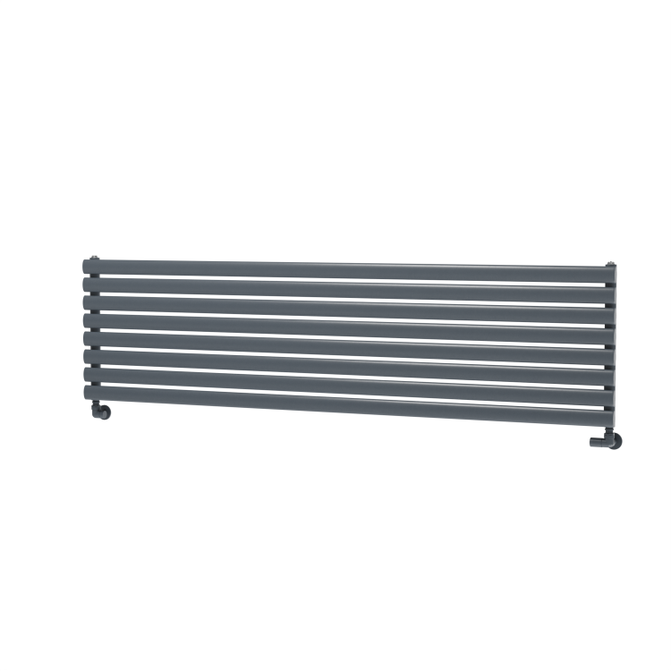 Sorrento Linea Dark Grey Anthracite Oval Designer Radiator 472x1800mm Single Panel 3403 BTU - Horizontal Bars