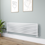 Sorrento Linea White Oval Designer Radiator 472x1800mm Single Panel 3403 BTU - Horizontal Bars
