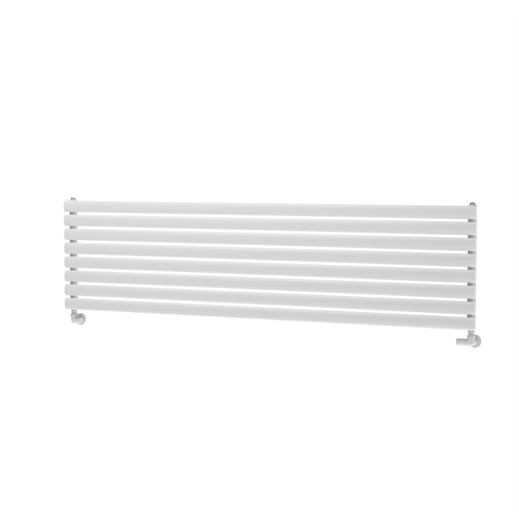 Sorrento Linea White Oval Designer Radiator 472x1800mm Single Panel 3403 BTU - Horizontal Bars