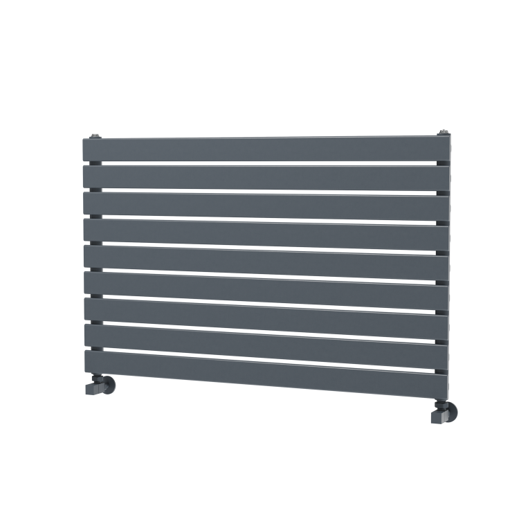 Riace Linea Dark Grey Anthracite Flat Designer Radiator 630x1000mm Single Panel 2433 BTU - Horizontal Bars