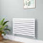 Riace Linea White Flat Designer Radiator 630x1000mm Single Panel 2433 BTU - Horizontal Bars