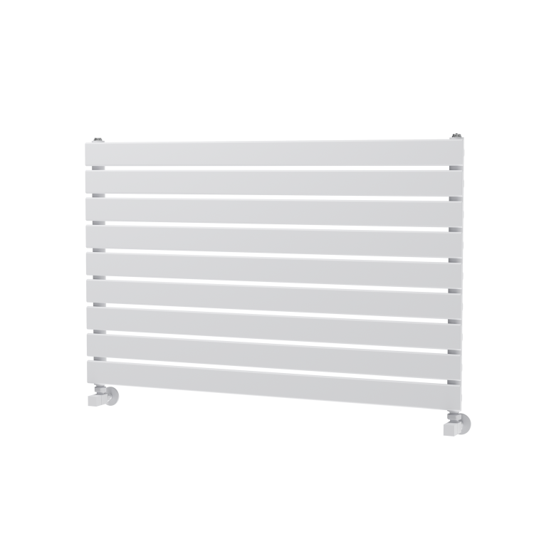Riace Linea White Flat Designer Radiator 630x1000mm Single Panel 2433 BTU - Horizontal Bars