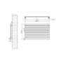 Riace Linea White Flat Designer Radiator 630x1000mm Single Panel 2433 BTU - Horizontal Bars