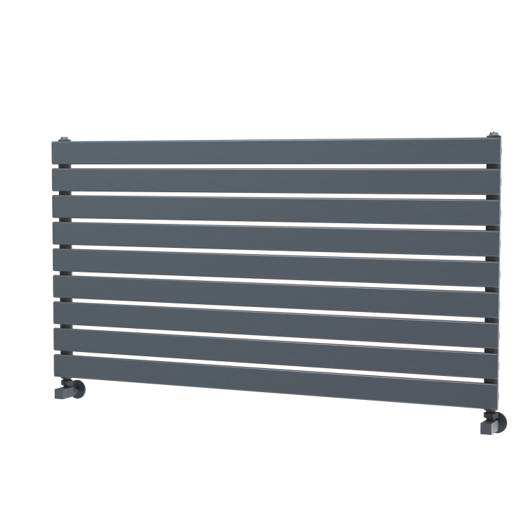 Riace Linea Dark Grey Anthracite Flat Designer Radiator 630x1200mm Single Panel 2881 BTU - Horizontal Bars
