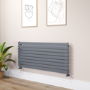Riace Linea Dark Grey Anthracite Flat Designer Radiator 630x1400mm Single Panel 3331 BTU - Horizontal Bars