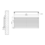 Riace Linea White Flat Designer Radiator 630x1400mm Single Panel 3331 BTU - Horizontal Bars