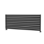 Riace Linea Midnight Black Flat Designer Radiator 630x1600mm Single Panel 3795 BTU - Horizontal Bars