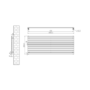 Riace Linea Midnight Black Flat Designer Radiator 630x1600mm Single Panel 3795 BTU - Horizontal Bars