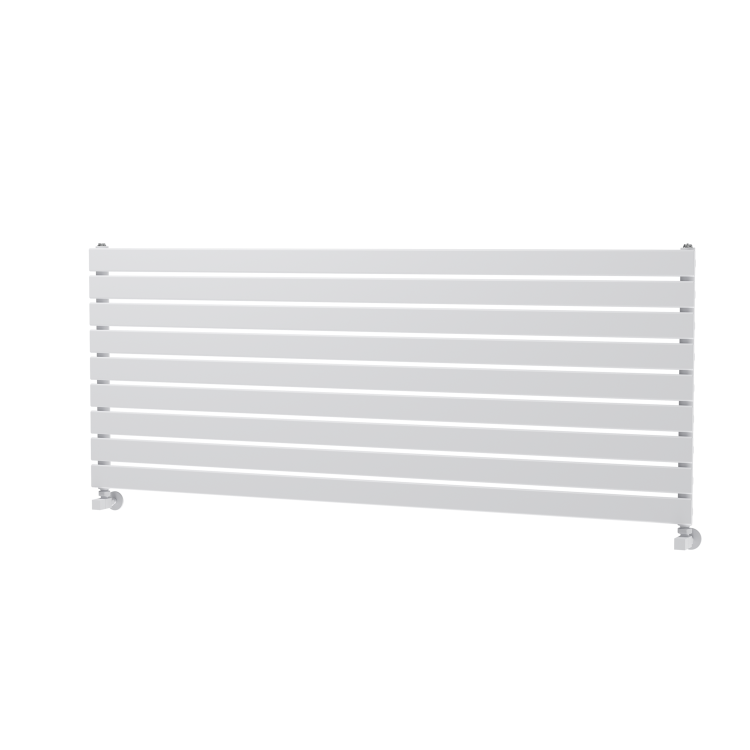 Riace Linea White Flat Designer Radiator 630x1600mm Single Panel 3795 BTU - Horizontal Bars