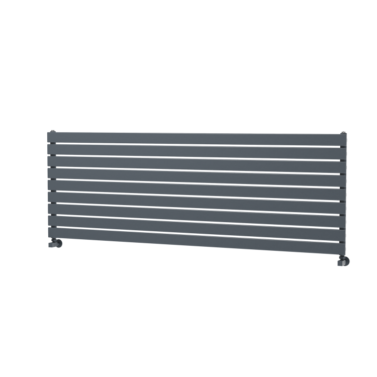 Riace Linea Dark Grey Anthracite Flat Designer Radiator 630x1800mm Single Panel 4266 BTU - Horizontal Bars