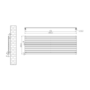 Riace Linea Dark Grey Anthracite Flat Designer Radiator 630x1800mm Single Panel 4266 BTU - Horizontal Bars