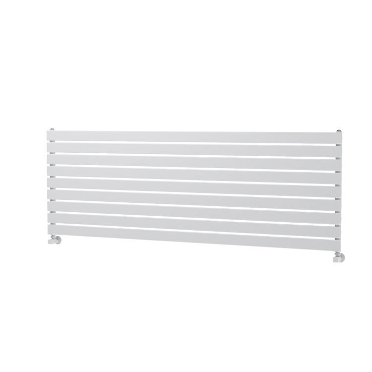 Riace Linea White Flat Designer Radiator 630x1800mm Single Panel 4266 BTU - Horizontal Bars