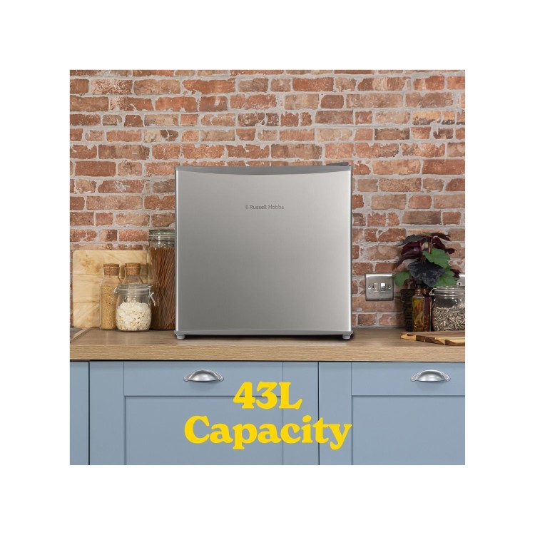 Refurbished Russell Hobbs RHTTF0E1SS Freestanding 43 Litre Fridge Stainless Steel