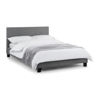Grey Linen Double Bed Frame - Rialto - Julian Bowen