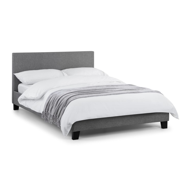 Grey Linen Double Bed Frame - Rialto - Julian Bowen