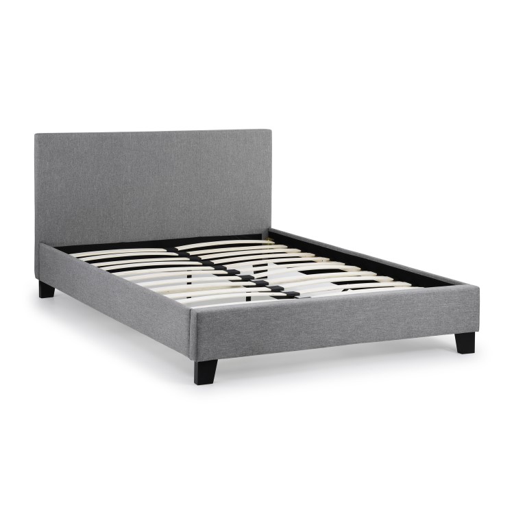 Grey Linen Double Bed Frame - Rialto - Julian Bowen