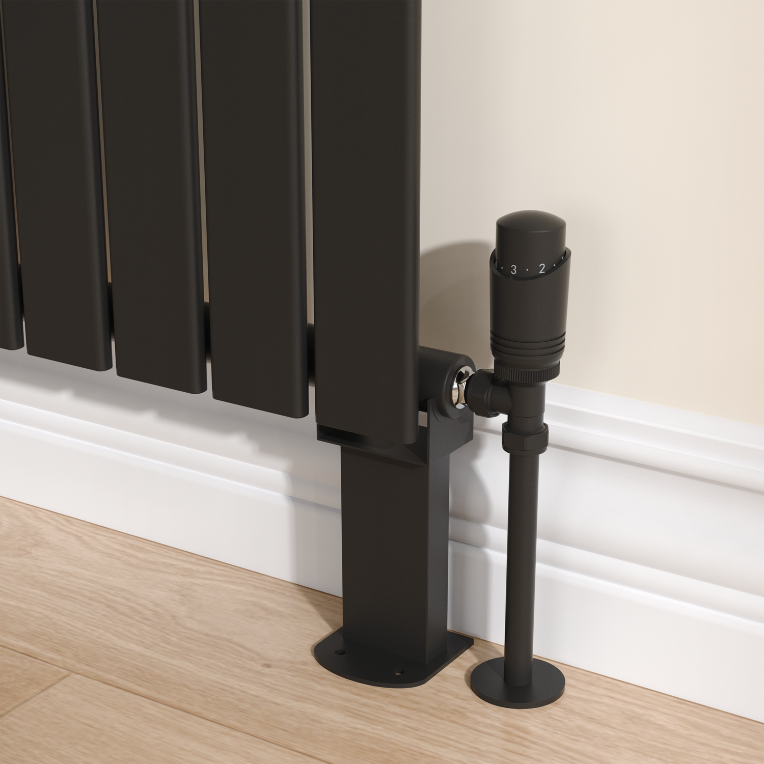 Modus Radiator Cast Feet Riace Black Designer Radiator Feet -Suitable for Single and Double ...