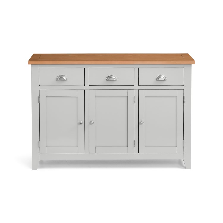 Light Grey Sideboard with Oak Top - Julian Bowen Richmond