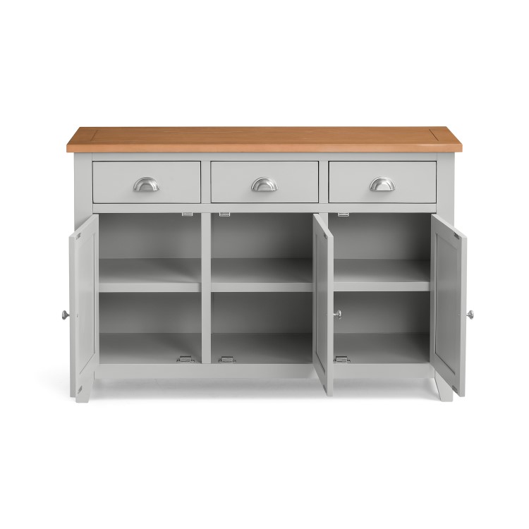 Light Grey Sideboard with Oak Top - Julian Bowen Richmond