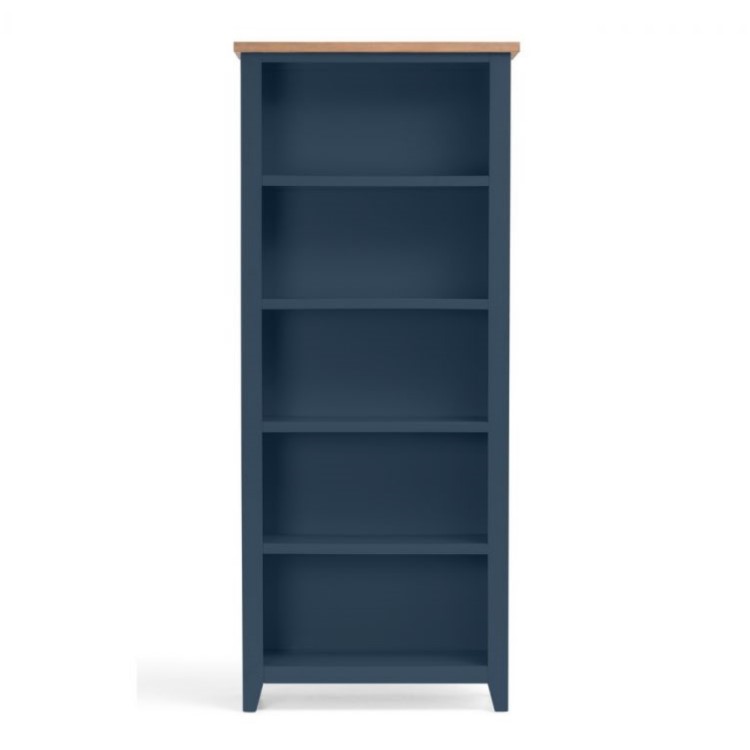 Dark Blue Bookcase with Oak Top - Julian Bowen Richmond
