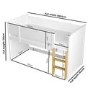 White Mid Sleeper Cabin Bed with Oak Ladder - Riley
