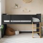 Dark Grey Mid Sleeper Cabin Bed with Oak Ladder - Riley