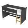 Dark Grey Mid Sleeper Cabin Bed with Oak Ladder - Riley