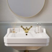 ONLY OPENED - White Wall Hung Basin with 1 Tap Hole 570mm - Ripley
