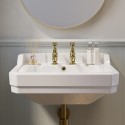 A1/RIPBAS2TH ONLY OPENED - White Wall Hung Basin with 2 Tap Holes 570mm - Ripley