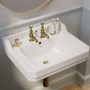 ONLY OPENED - White Wall Hung Basin with 2 Tap Holes 570mm - Ripley