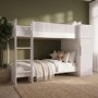 White Ribbed Bunk Bed with Storage and Wardrobe - Riya