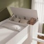 White Ribbed Bunk Bed with Storage and Wardrobe - Riya