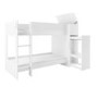 White Ribbed Bunk Bed with Storage and Wardrobe - Riya