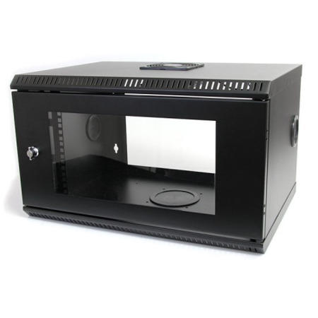 GRADE A1 - 6U 19in Wall Mount Server Rack Cabinet w/ Vented Glass Door