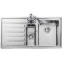 Rangemaster Rockford 1.5 Bowl Left Hand Drainer Stainless Steel Chrome Kitchen Sink