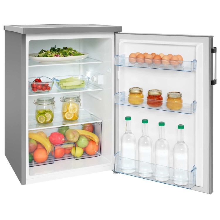 Refurbished Hisense RL170D4BCE Freestanding 137 Litre Under Counter Larder Fridge Stainless Steel