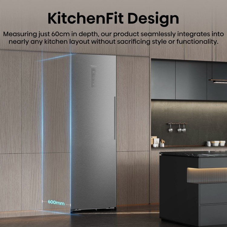 Hotpoint KitchenFit 372 Litre Tall Freestanding Larder Fridge - Silver