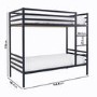Black Metal Single Bunk Bed - Ralph